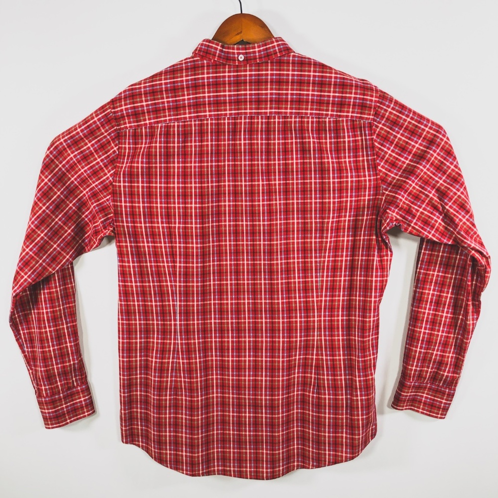 Ben Sherman Slim Fit Red Checked Plaid Shirt XL - Picture 2 of 7